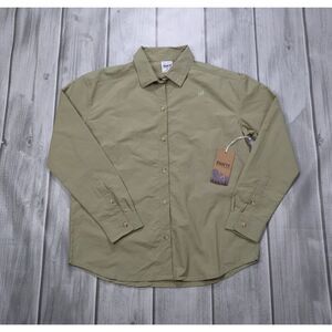 NEW Børn (Born) Outdoors Women's Button Down Shirt Olive Green 100% Nylon